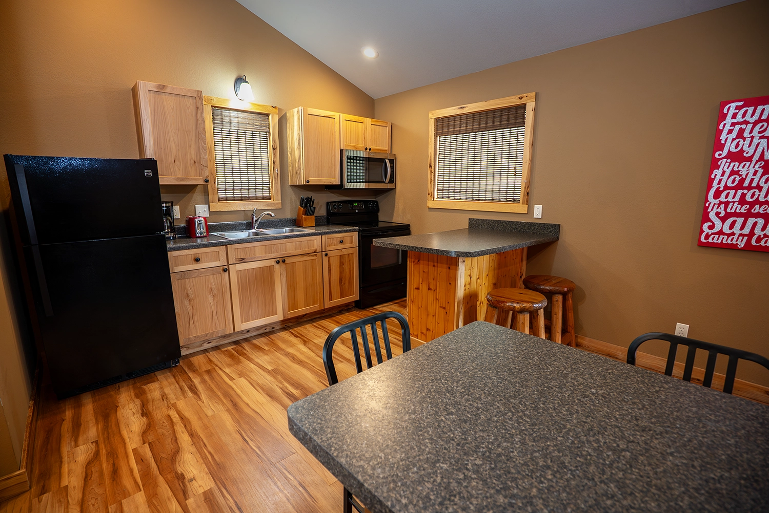 The Kitchen of a Stables Cottage at Santa's Cottages.