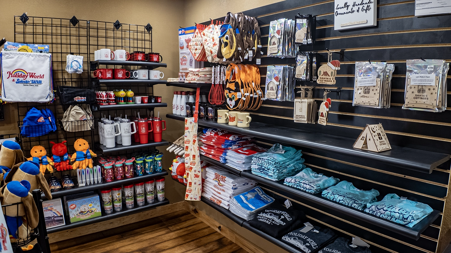 Merchandise inside Santa's Sundries Store at Santa's Cottages in Santa Claus, Indiana.