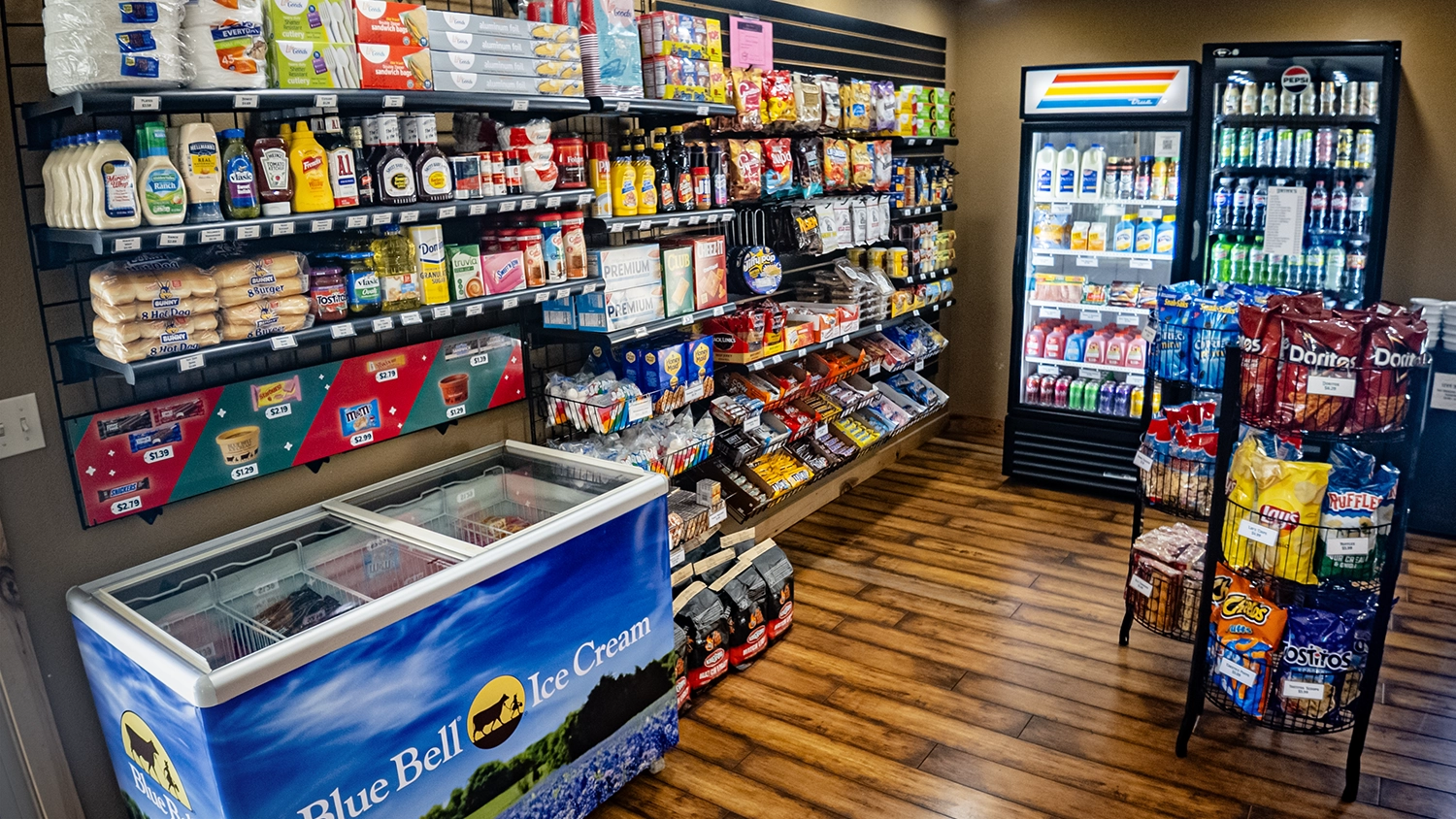 Trip Staples for sale inside Santa's Sundries Store at Santa's Cottages in Santa Claus, Indiana.